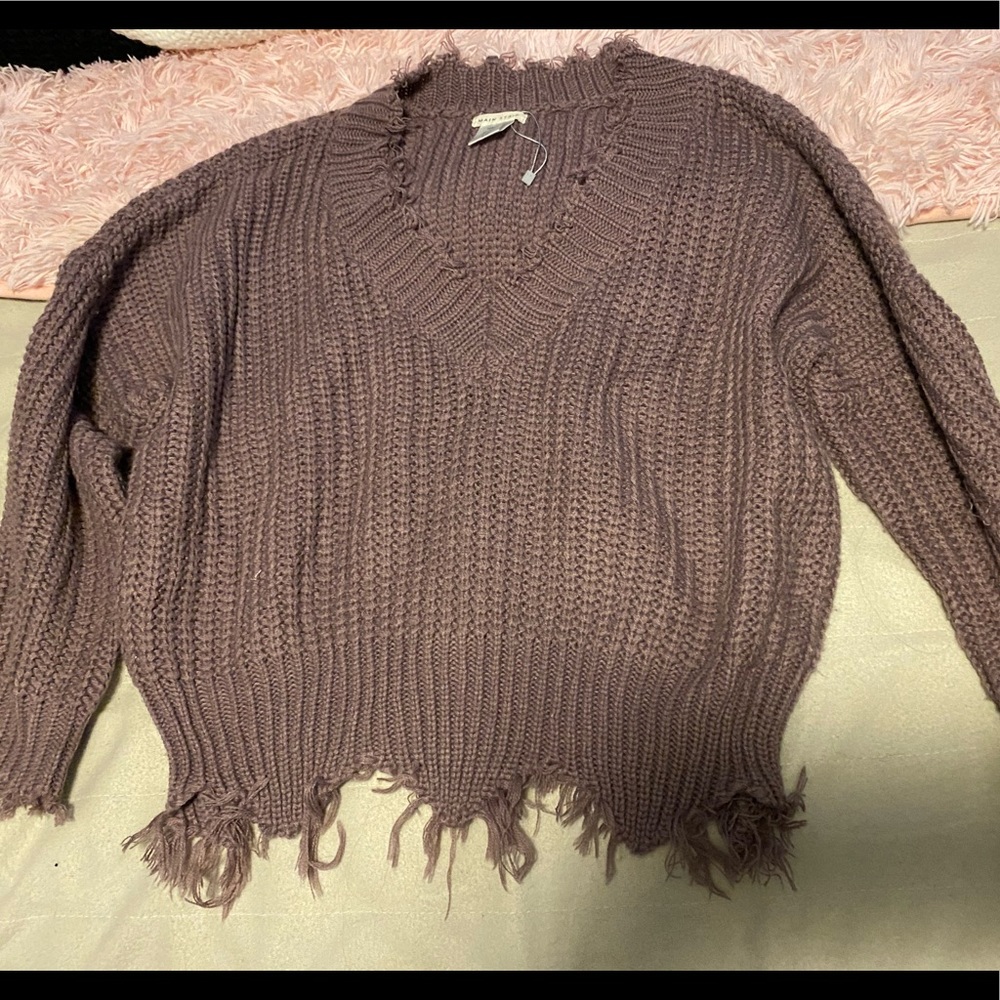 Purple main strip sweater small